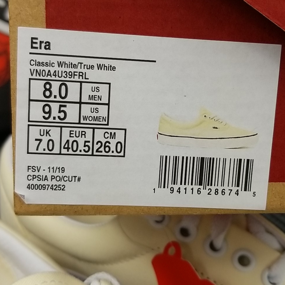 Vans Era Classic Sneakers Shoes Cream/White Womens - Picture 9 of 11